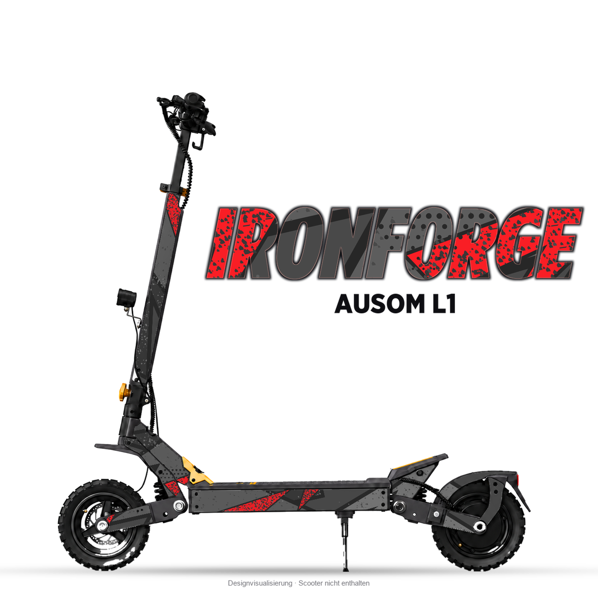 IRONFORGE – Designvisualisierung am Ausom L1. Scooter nicht enthalten.