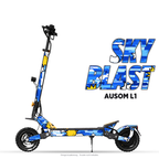 SKY BLAST – Designvisualisierung am Ausom L1. Scooter nicht enthalten.