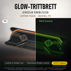 COPPER TRACE Trittbrett-Skin – Nachteffekt simuliert, +29,99 € Aufpreis im Variantenpreis enthalten. Digitale Materialsimulation, keine physische Druckprobe. Form je nach Modellauswahl; Scooter nicht enthalten.