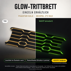 PHANTOM GOLD Trittbrett-Skin – Nachteffekt simuliert, +29,99 € Aufpreis im Variantenpreis enthalten. Digitale Materialsimulation, keine physische Druckprobe. Form je nach Modellauswahl; Scooter nicht enthalten.