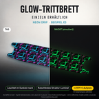 NEON DRIP Trittbrett-Skin – Nachteffekt simuliert, +29,99 € Aufpreis im Variantenpreis enthalten. Beispiel E3; Form je nach Modellauswahl. Digitale Materialsimulation, keine physische Druckprobe. Scooter nicht enthalten.