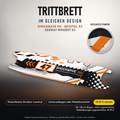 SHOCKWAVE MX Trittbrett-Skin – Standard, 20x80 cm Bogen 39,99 €, Modellzuschnitt 49,99 €. Beispiel E3; digitale Darstellung, keine physische Druckprobe; Scooter nicht enthalten.