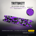 PURPLE CYBER CAMOUFLAGE Trittbrett-Skin – Standard, 20x80 cm Bogen 39,99 €, Modellzuschnitt 49,99 €. Beispiel E3; digitale Darstellung, keine physische Druckprobe; Scooter nicht enthalten.