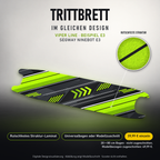 VIPER LINE Trittbrett-Skin – Standard, 20x80 cm Bogen 39,99 €, Modellzuschnitt 49,99 €. Beispiel E3; digitale Darstellung, keine physische Druckprobe; Scooter nicht enthalten.