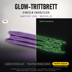 AMETHYST VEIN Trittbrett-Skin – Nachteffekt simuliert, +29,99 € Aufpreis im Variantenpreis enthalten. Beispiel E3; Form je nach Modellauswahl. Digitale Design-/Materialvisualisierung, keine physische Druckprobe. Scooter nicht enthalten.