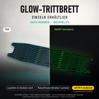 DATA RUNNER Trittbrett-Skin – Nachteffekt simuliert, +29,99 € Aufpreis im Variantenpreis enthalten. Beispiel E3; Form je nach Modellauswahl. Digitale Design-/Materialvisualisierung, keine physische Druckprobe. Scooter nicht enthalten.