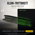 DECO NOIR Trittbrett-Skin – Nachteffekt simuliert, +29,99 € Aufpreis im Variantenpreis enthalten. Beispiel E3; Form je nach Modellauswahl. Digitale Design-/Materialvisualisierung, keine physische Druckprobe. Scooter nicht enthalten.