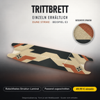 DUNE STRIKE Trittbrett-Skin – Standard, 49,99 € als Modellzuschnitt. Beispiel E3; Form je nach Modellauswahl. Digitale Design-/Materialvisualisierung, keine physische Druckprobe. Scooter nicht enthalten.