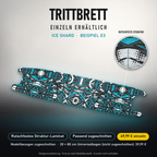 ICE SHARD Trittbrett-Skin – Standard, 49,99 € als Modellzuschnitt. Beispiel E3; Form je nach Modellauswahl. Digitale Design-/Materialvisualisierung, keine physische Druckprobe. Scooter nicht enthalten.