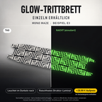 MONO MAZE Trittbrett-Skin – Nachteffekt simuliert, +29,99 € Aufpreis im Variantenpreis enthalten. Beispiel E3; Form je nach Modellauswahl. Digitale Design-/Materialvisualisierung, keine physische Druckprobe. Scooter nicht enthalten.