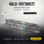 MONO MAZE Trittbrett-Skin – Holo-Effekt simuliert, +24,99 € Aufpreis im Variantenpreis enthalten. Beispiel E3; Form je nach Modellauswahl. Digitale Design-/Materialvisualisierung, keine physische Druckprobe. Scooter nicht enthalten.