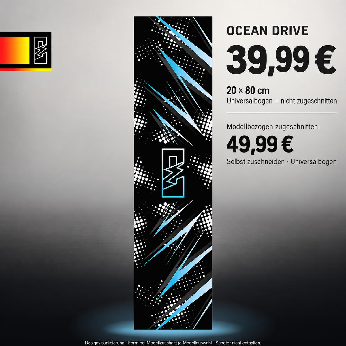 OCEAN DRIVE –39,99 € für20x80 cm Universalbogen, nicht zugeschnitten; Modellzuschnitt49,99 €