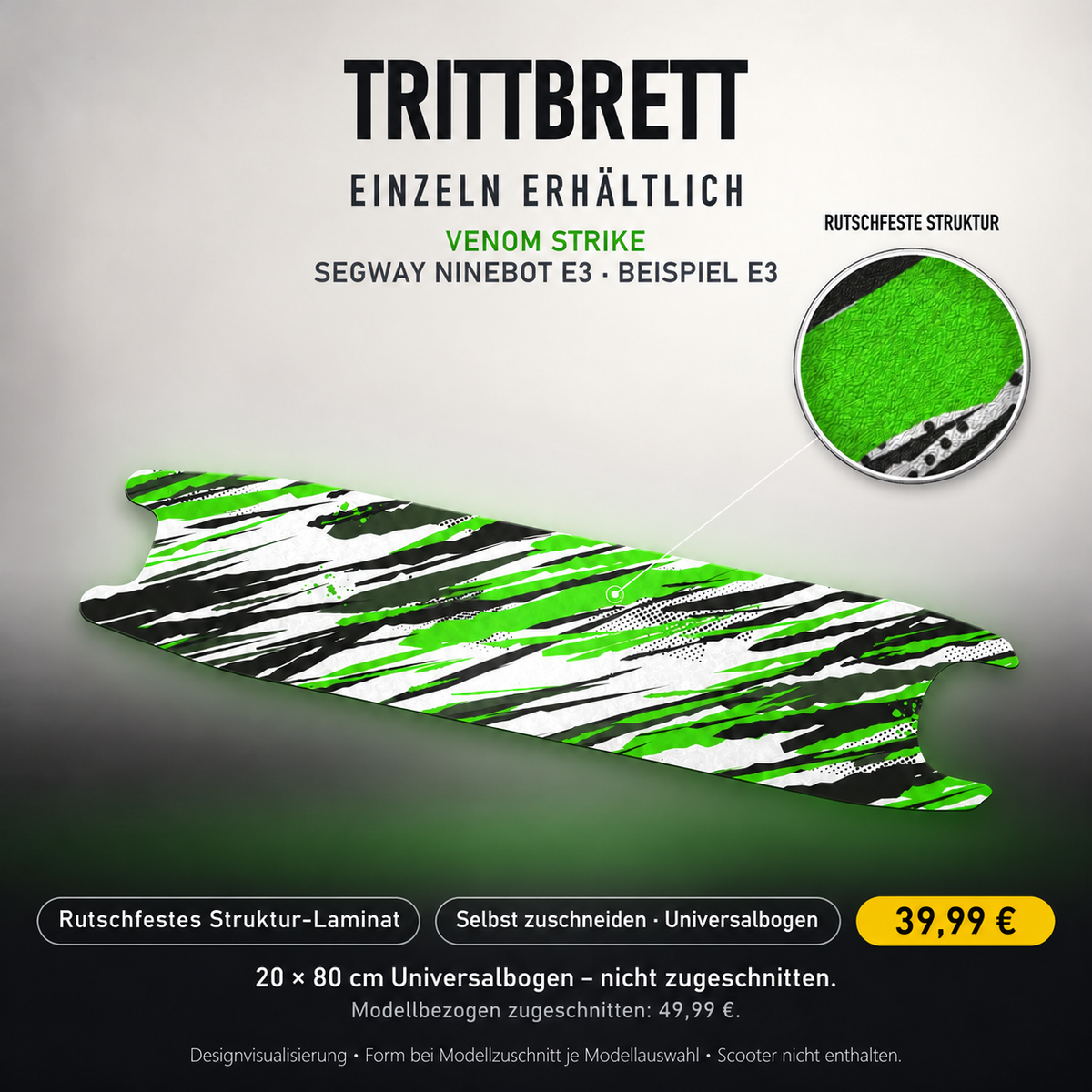 VENOM STRIKE – 39,99 € für 20x80 cm Universalbogen, nicht zugeschnitten; Modellzuschnitt49,99 €