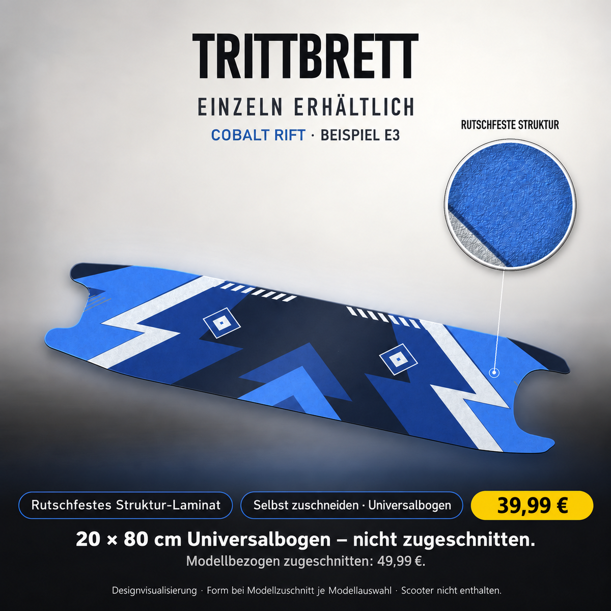 COBALT RIFT – 39,99 € für 20x80 cm Universalbogen, nicht zugeschnitten; Modellzuschnitt49,99 €