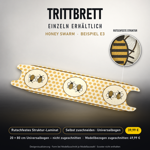 HONEY SWARM – 39,99 € für 20x80 cm Universalbogen, nicht zugeschnitten; Modellzuschnitt49,99 €