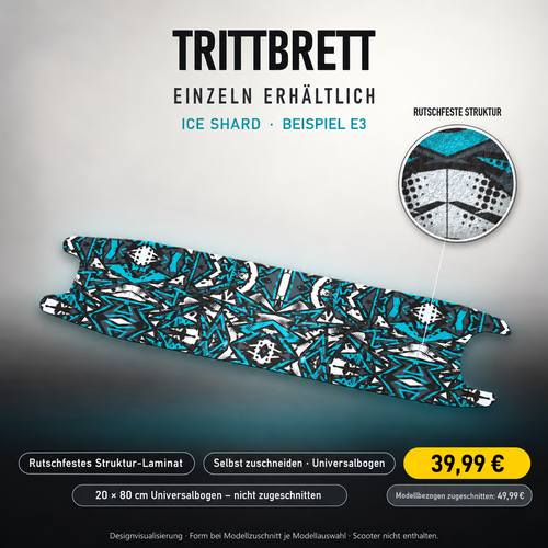 ICE SHARD – 39,99 € für 20x80 cm Universalbogen, nicht zugeschnitten; Modellzuschnitt49,99 €