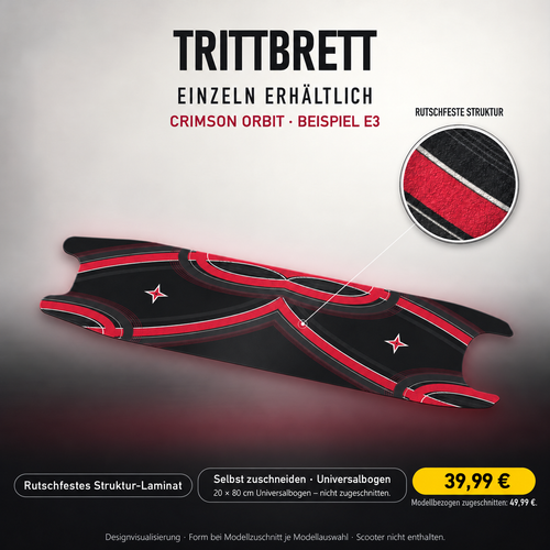 CRIMSON ORBIT – 39,99 € für 20x80 cm Universalbogen, nicht zugeschnitten; Modellzuschnitt49,99 €