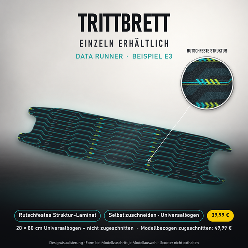 DATA RUNNER – 39,99 € für 20x80 cm Universalbogen, nicht zugeschnitten; Modellzuschnitt49,99 €