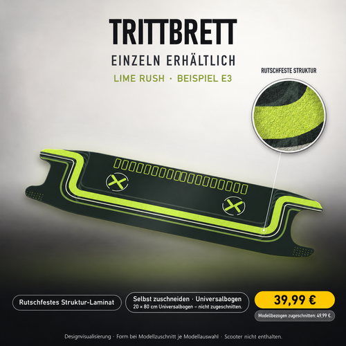 LIME RUSH – 39,99 € für 20x80 cm Universalbogen, nicht zugeschnitten; Modellzuschnitt49,99 €