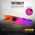 SPECTRUM SPLASH Trittbrett-Skin – Standard, 20x80 cm Bogen 39,99 €, Modellzuschnitt 49,99 €. Beispiel E3; digitale Darstellung, keine physische Druckprobe; Scooter nicht enthalten.