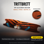 BENGAL STRIKE Trittbrett-Skin – Standard, 20x80 cm Bogen 39,99 €, Modellzuschnitt 49,99 €. Beispiel E3; digitale Darstellung, keine physische Druckprobe; Scooter nicht enthalten.