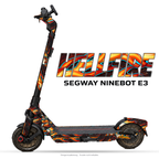 HELLFIRE – Designvisualisierung am Segway Ninebot E3. Scooter nicht enthalten.