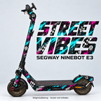 STREET VIBES – Designvisualisierung am Segway Ninebot E3. Scooter nicht enthalten.