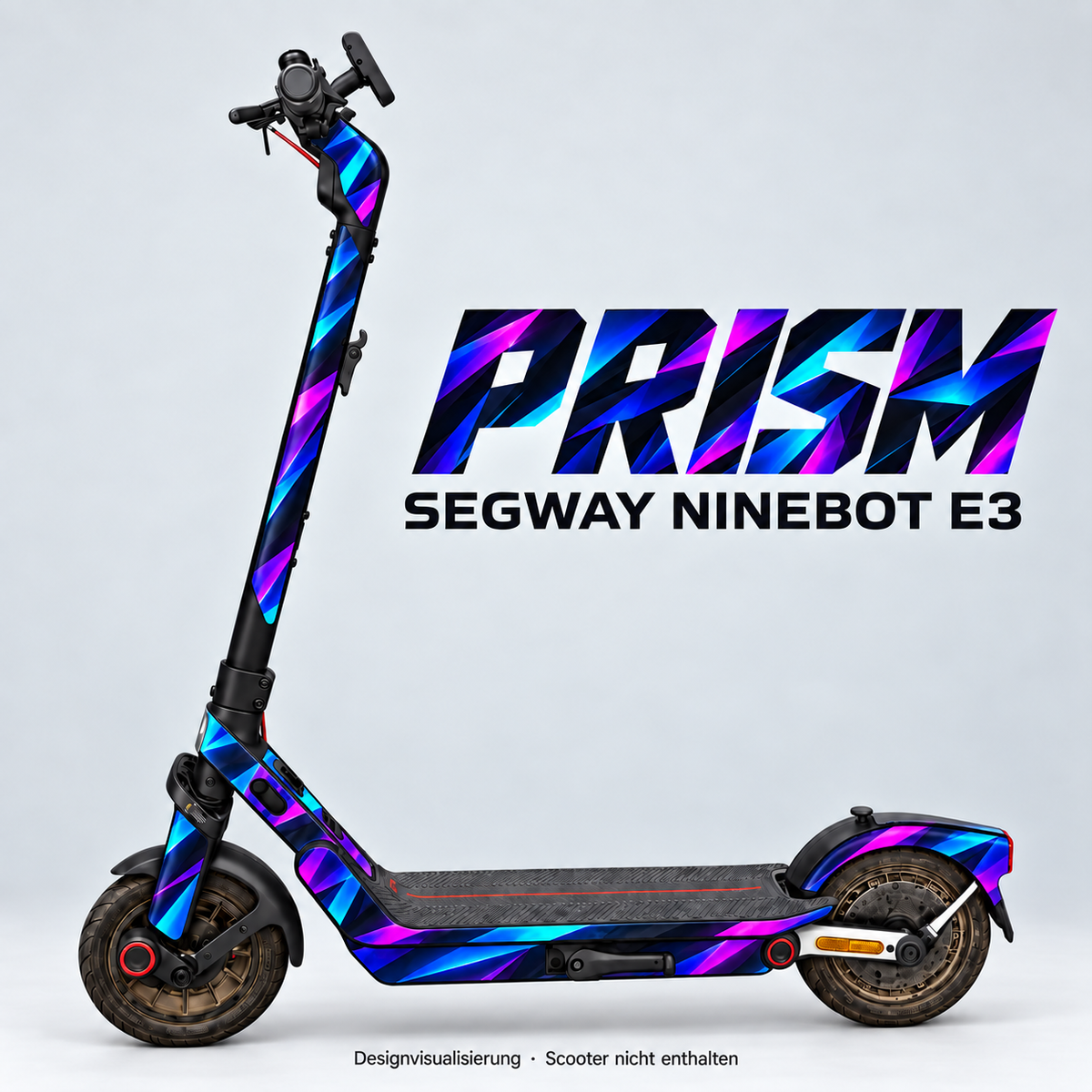 PRISM – Designvisualisierung am Segway Ninebot E3. Scooter nicht enthalten.
