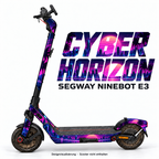 CYBER HORIZON – Designvisualisierung am Segway Ninebot E3. Scooter nicht enthalten.