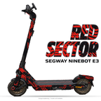 RED SECTOR – Designvisualisierung am Segway Ninebot E3. Scooter nicht enthalten.