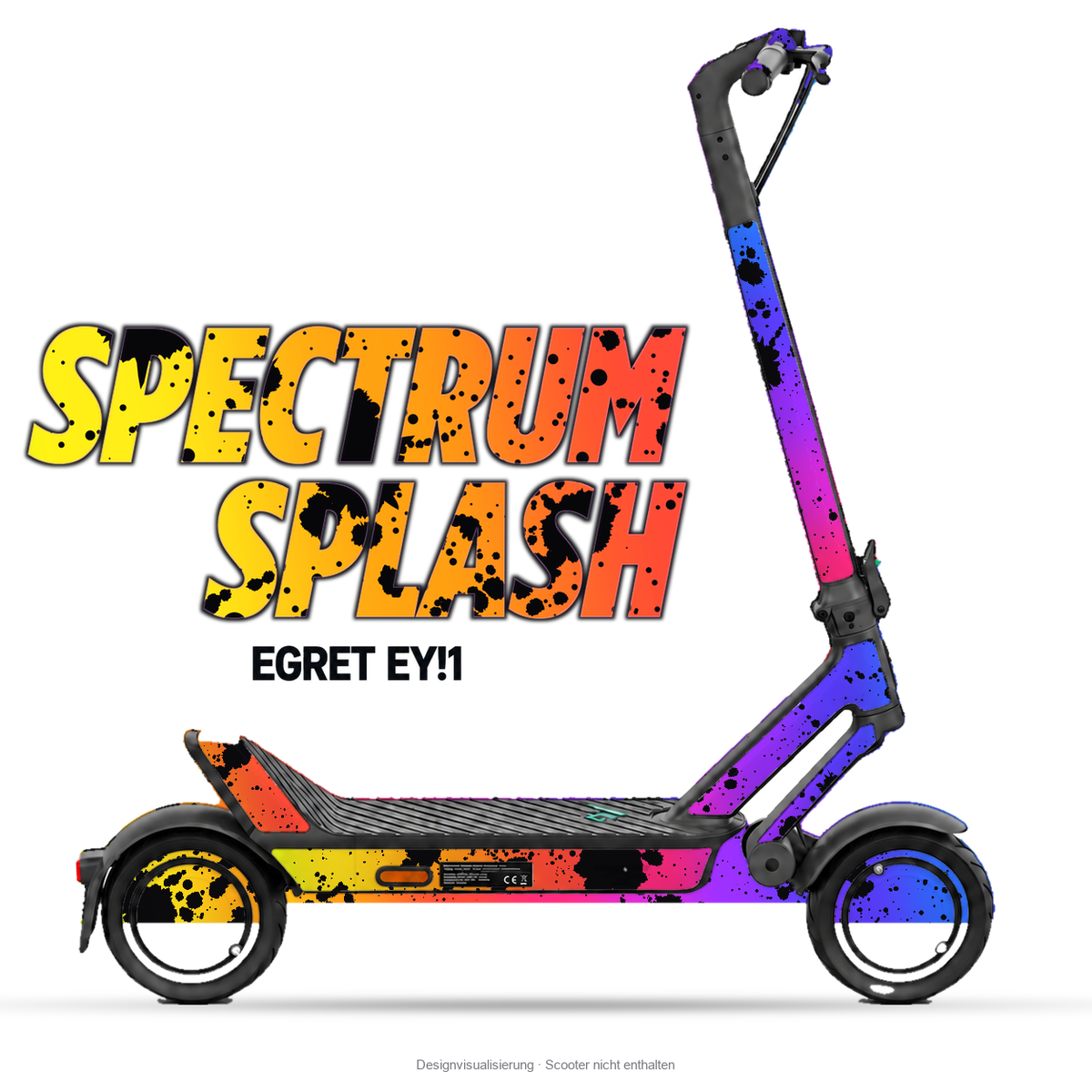 SPECTRUM SPLASH – Designvisualisierung am Egret Ey!1. Scooter nicht enthalten.