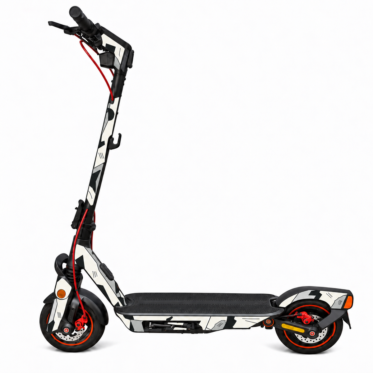 Segway Ninebot F3 mit 2D INK Skin – digitale Designvisualisierung, Gesamtansicht