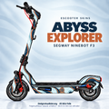 ABYSS EXPLORER Skin am Segway Ninebot F3 – eisblaue Ozeanbänder und Taucherhelm; Felgenaufkleber separat erhältlich