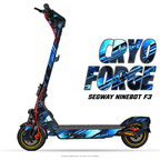 CRYO FORGE – Designvisualisierung am Segway Ninebot F3. Scooter nicht enthalten.