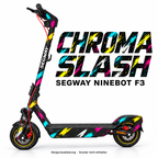 SEGWAY NINEBOT F3 SKIN | CHROMA SLASH – Designvisualisierung am passenden Scooter. Scooter nicht enthalten.