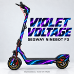 SEGWAY NINEBOT F3 SKIN | VIOLET VOLTAGE – Designvisualisierung am passenden Scooter. Scooter nicht enthalten.
