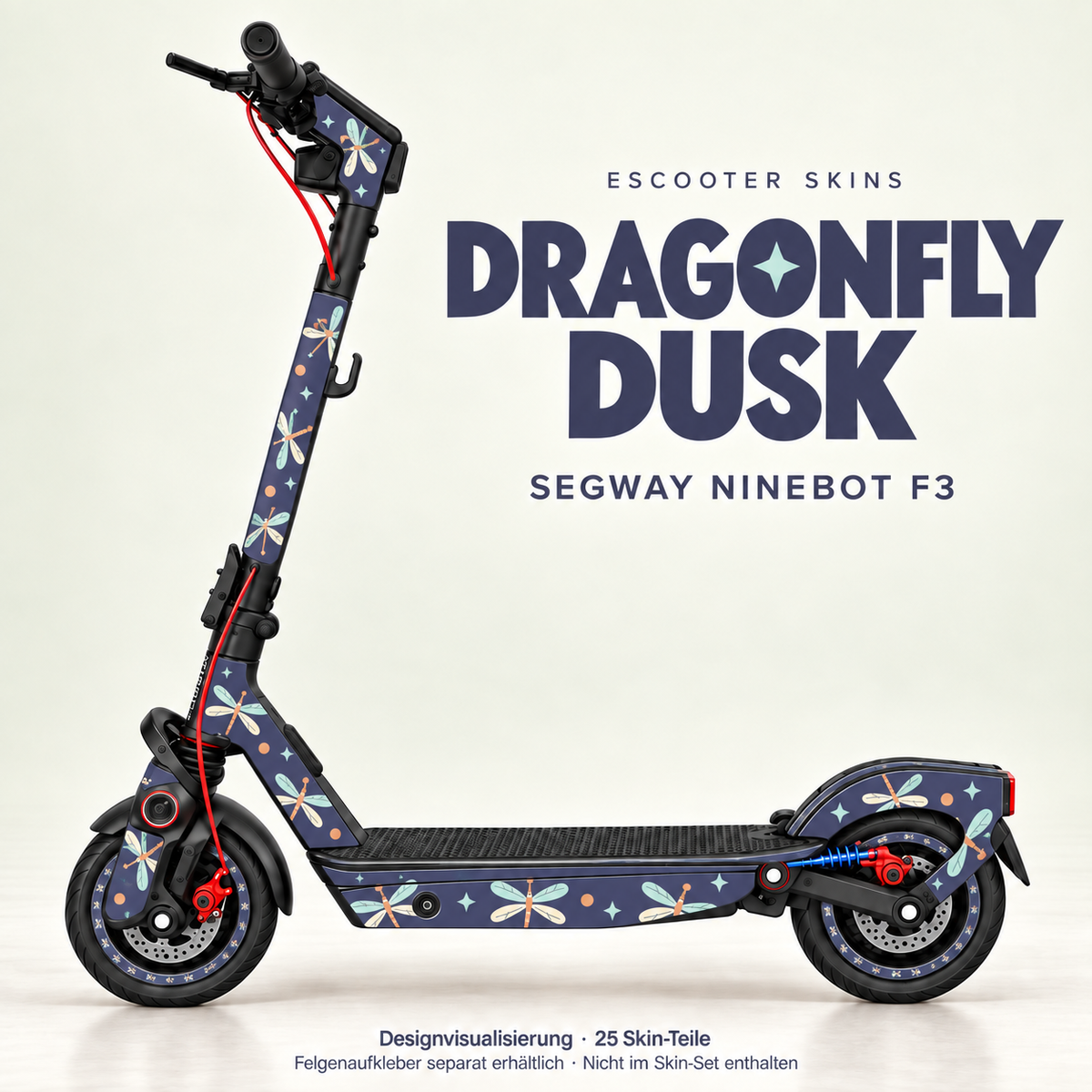 Segway Ninebot F3 Skin Dragonfly Dusk – Felgenaufkleber separat erhältlich