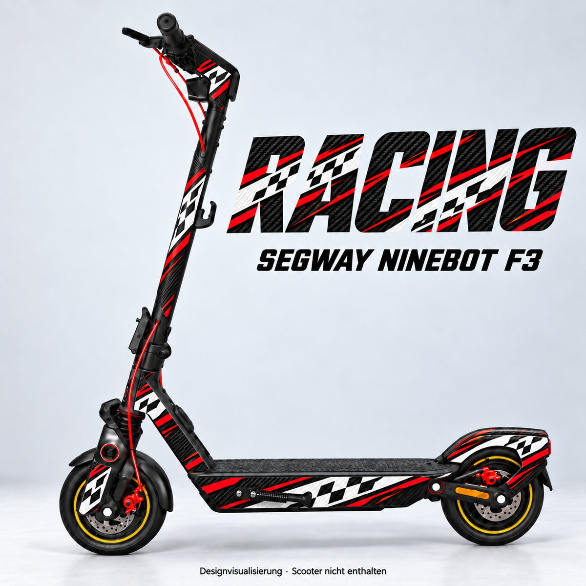 RACING – Designvisualisierung am Segway Ninebot F3. Scooter nicht enthalten.