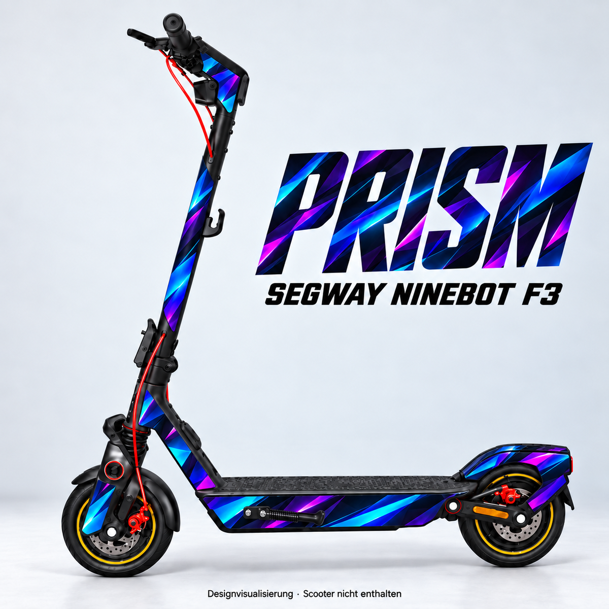 PRISM – Designvisualisierung am Segway Ninebot F3. Scooter nicht enthalten.