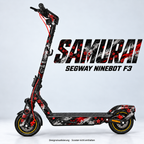 SAMURAI – Designvisualisierung am Segway Ninebot F3. Scooter nicht enthalten.