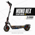 MONO HEX Skin-Design in Schwarz, Weiß und Grau für den Segway Ninebot F3 – 25 Sticker; digitale Designvisualisierung, Scooter nicht enthalten