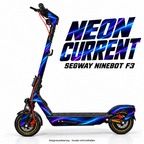 NEON CURRENT – Designvisualisierung am Segway Ninebot F3. Scooter nicht enthalten.