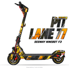 PIT LANE 77 – Designvisualisierung am Segway Ninebot F3. Scooter nicht enthalten.