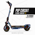 POP CIRCUIT für Segway Ninebot F3 – 25 Sticker mit pink-blauem Linienmuster; Designvisualisierung, Scooter nicht enthalten