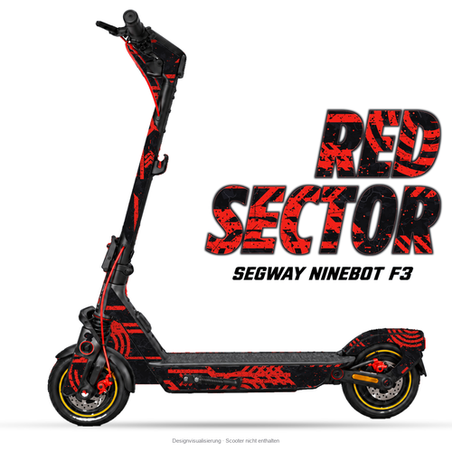 RED SECTOR – Designvisualisierung am Segway Ninebot F3. Scooter nicht enthalten.