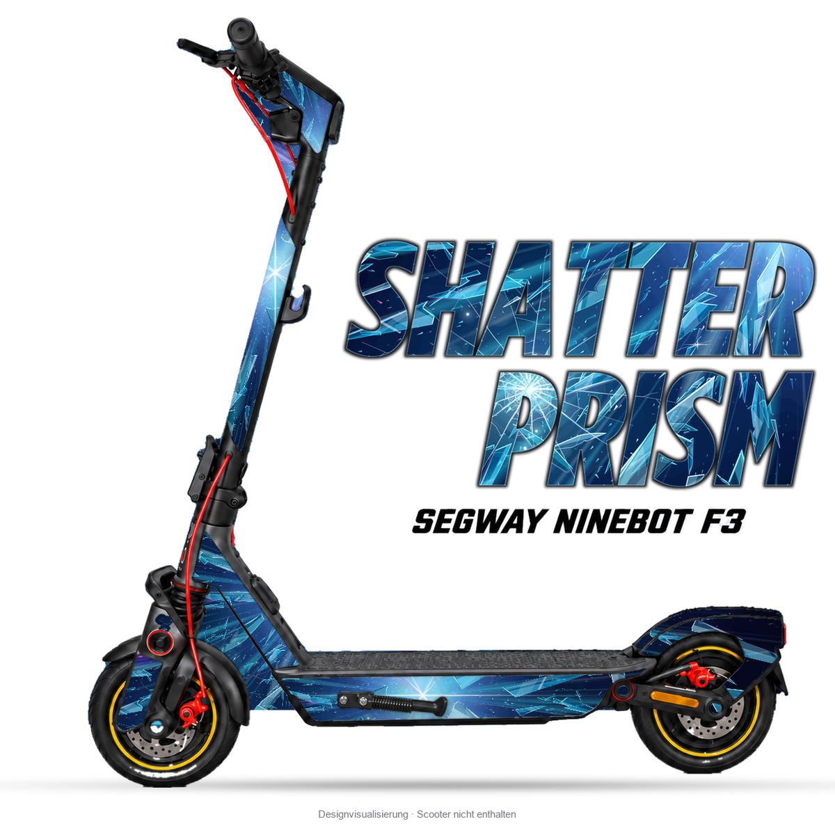 SHATTER PRISM – Designvisualisierung am Segway Ninebot F3. Scooter nicht enthalten.