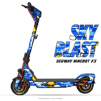 SKY BLAST – Designvisualisierung am Segway Ninebot F3. Scooter nicht enthalten.