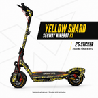YELLOW SHARD für Segway Ninebot F3 – 25 Sticker in Gelb, Grau und Schwarz; Designvisualisierung, Scooter nicht enthalten