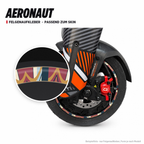AERONAUT Felgenaufkleber passend zum Skin: Ring aus dem Skin-Motiv auf Beispielrad, Lupe mit Musteransicht. Nur Felgenaufkleber, Form je nach Modell.