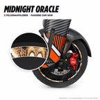 MIDNIGHT ORACLE Felgenaufkleber passend zum Skin: Ring aus dem Skin-Motiv auf Beispielrad, Lupe mit Musteransicht. Nur Felgenaufkleber, Form je nach Modell.